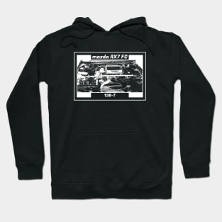 MAZDA RX-7 FC ENGINE (Black Version) Hoodie